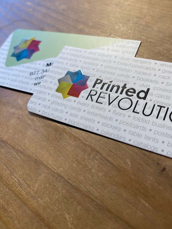 silk finish business cards with spot varnishing
